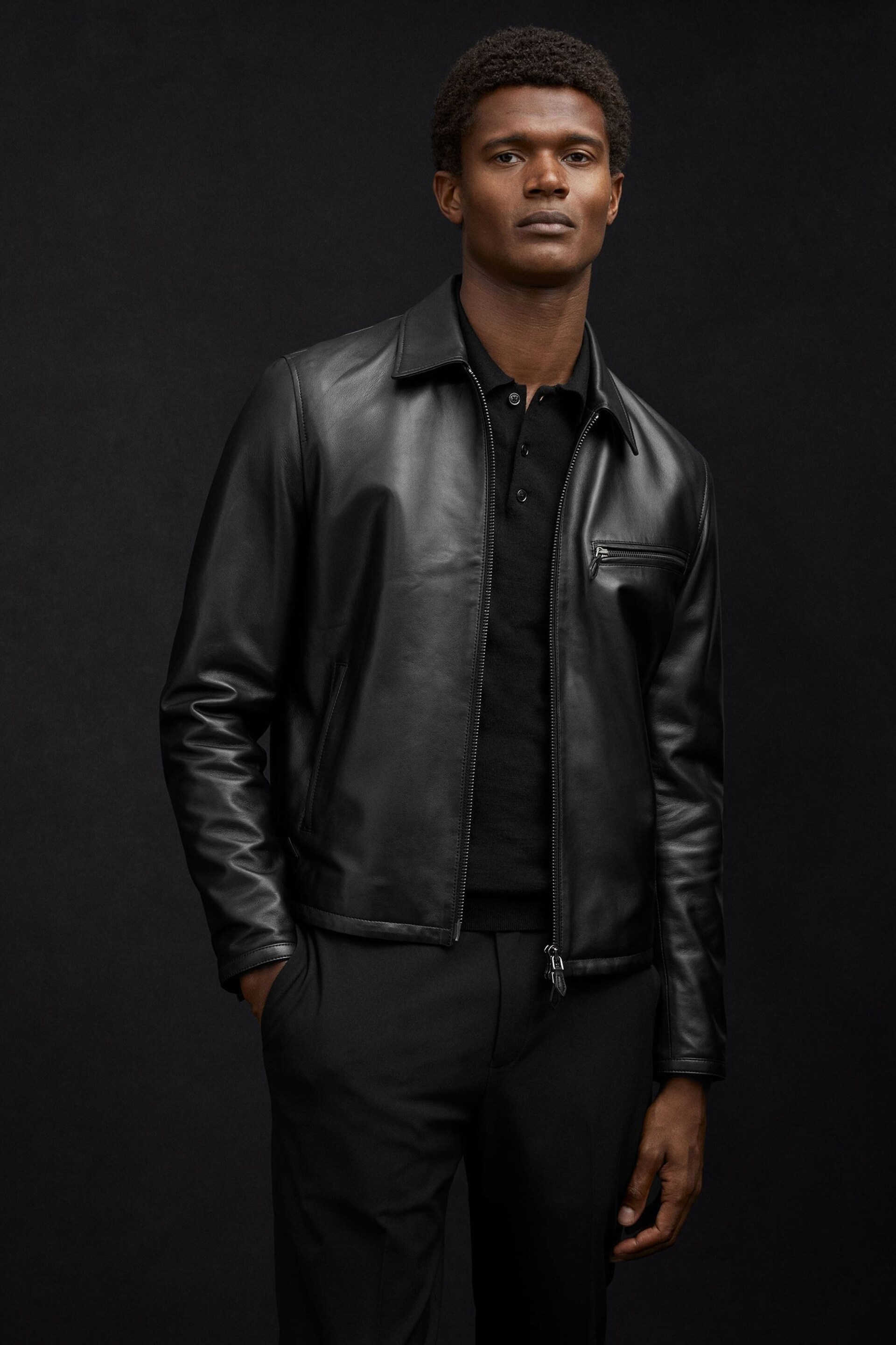 Leather Zip-Through Jacket - Image 6 of 8