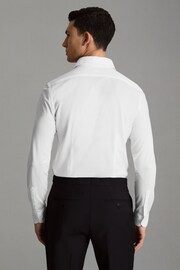 Reiss White Nate Cutaway Collar Jersey Slim Fit Shirt - Image 5 of 6