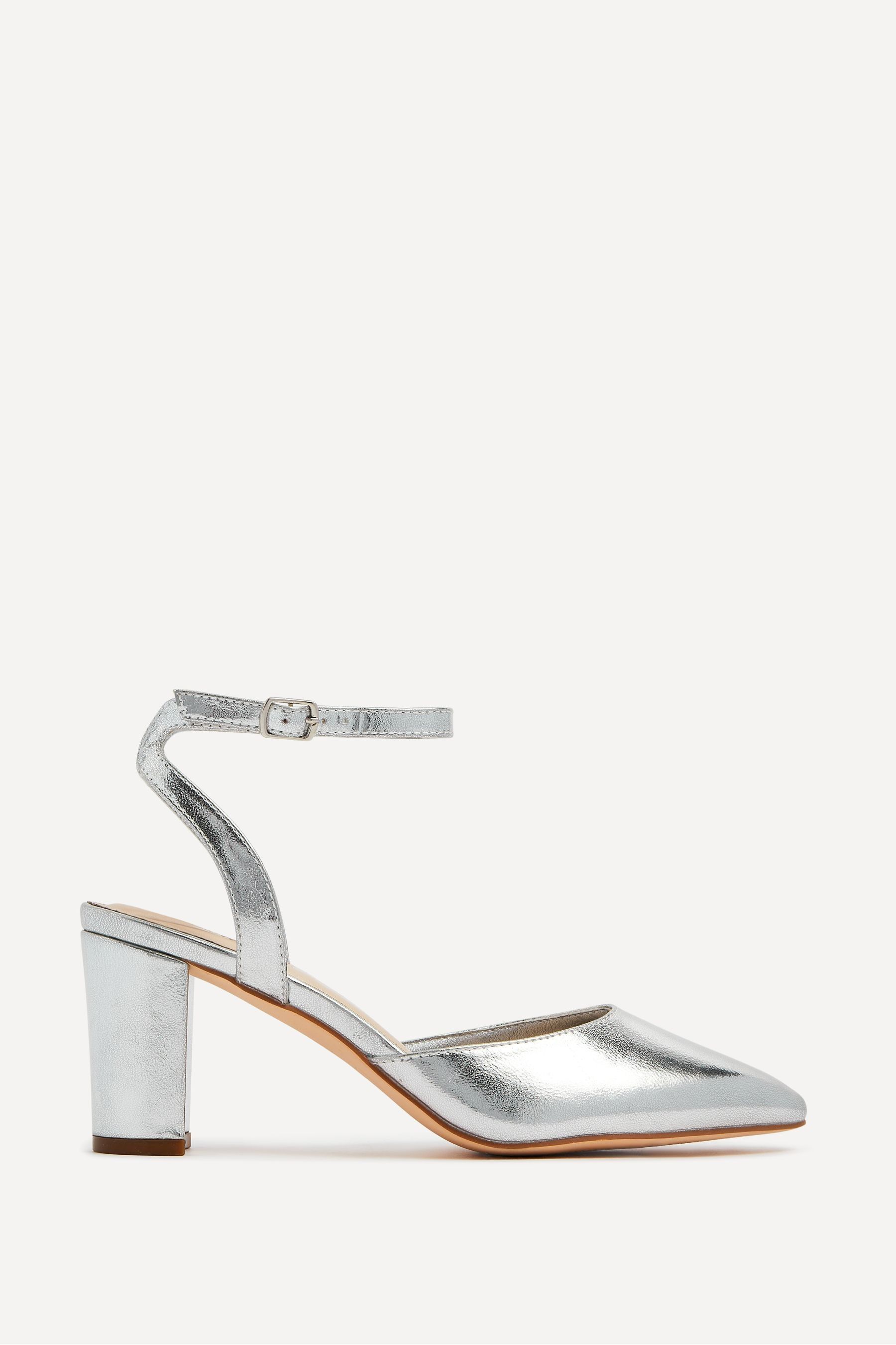 Buy Linzi Silver Carrie Open Back Court Block Heels from Next Malta