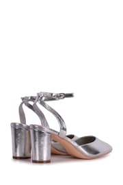 Linzi Silver Carrie Open Back Court Block Heels - Image 4 of 4