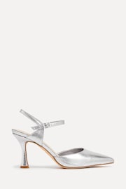 Linzi Silver Natalia Open Back Stiletto Court Heels - Image 2 of 4