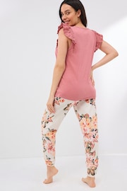 Pink Floral Cotton Maternity Pyjamas - Image 2 of 3