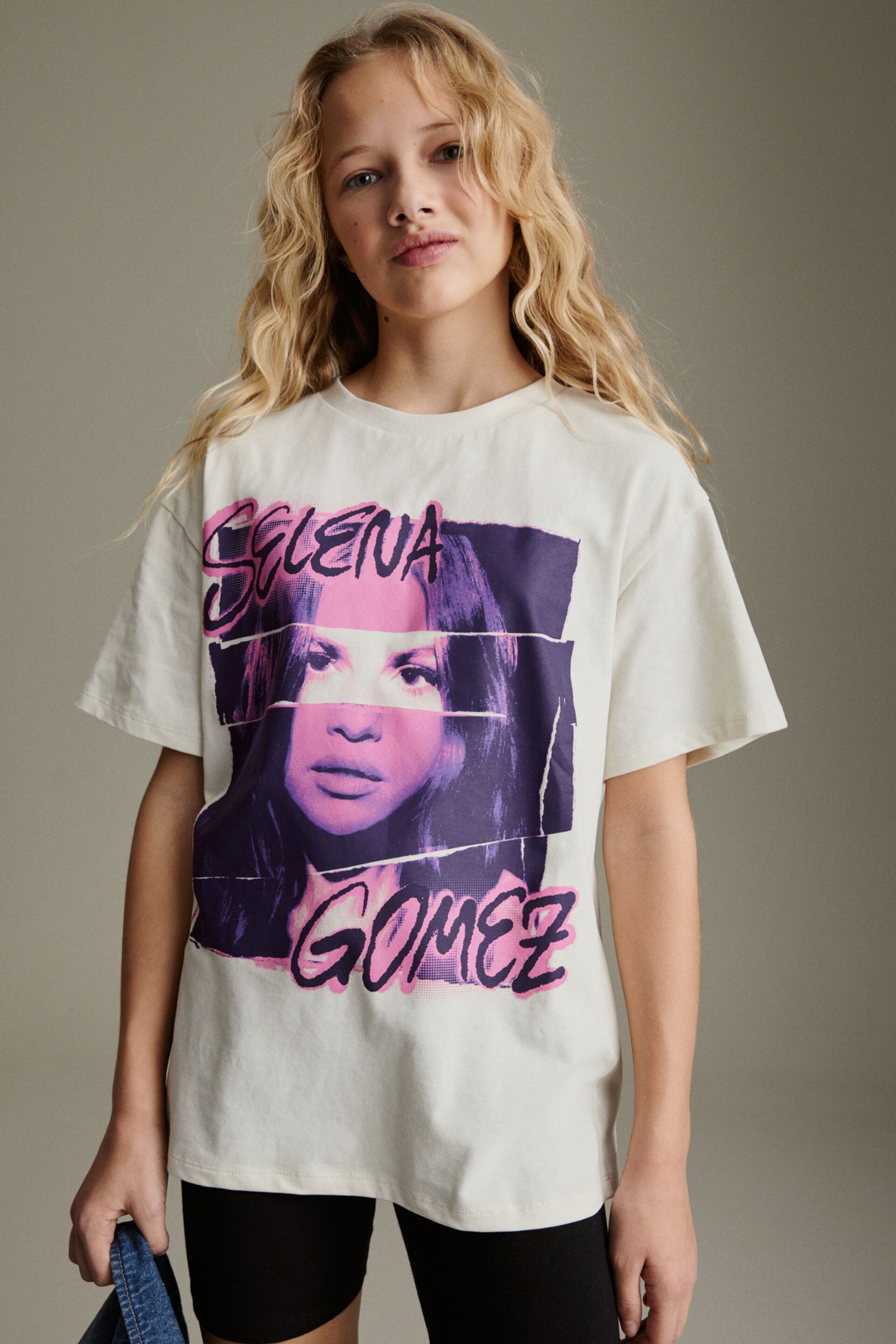 White Selena Gomez Oversized License T-Shirt (3-16yrs) - Image 2 of 8