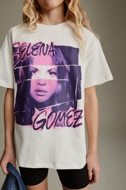 White Selena Gomez Oversized License T-Shirt (3-16yrs) - Image 5 of 8