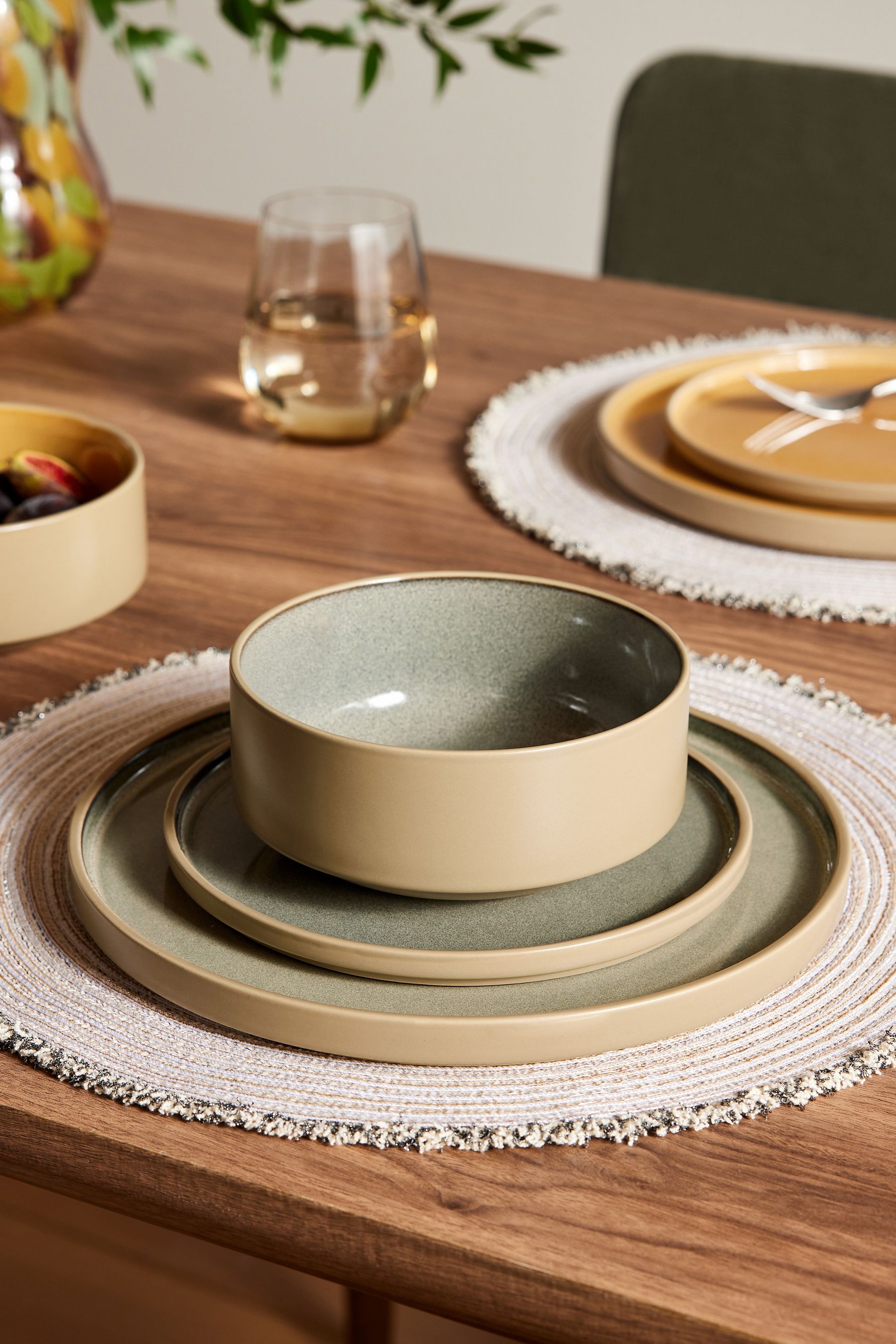 Glazed dinner set shop