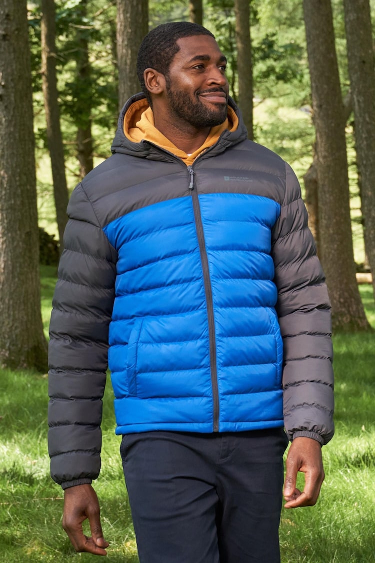 Mountain Warehouse Light Blue Seasons II Mens Water Resistant Padded Jacket brand - Image 2 of 7