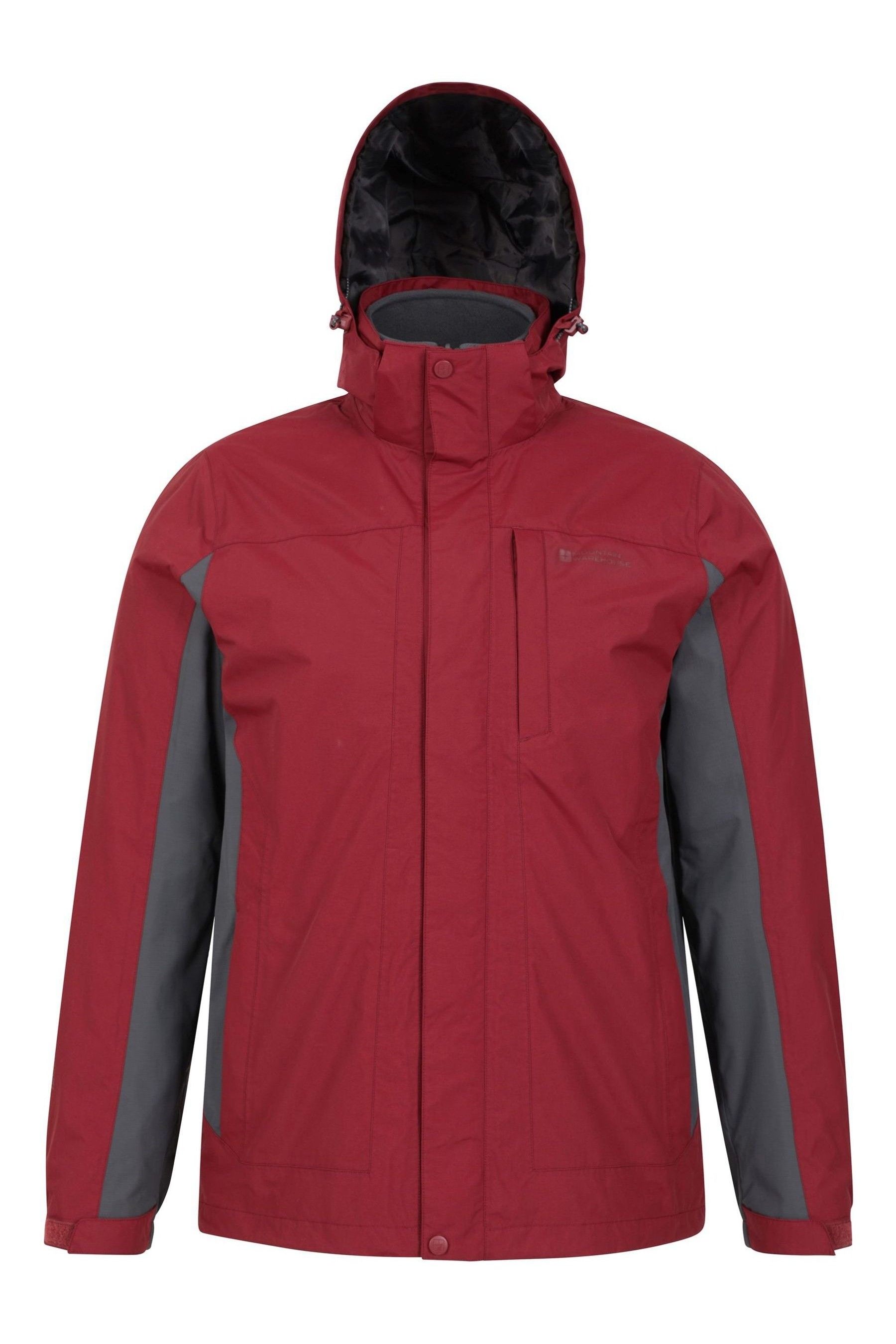 Mountain Warehouse Red Thunderstorm Mens Waterproof 3 In 1 Jacket