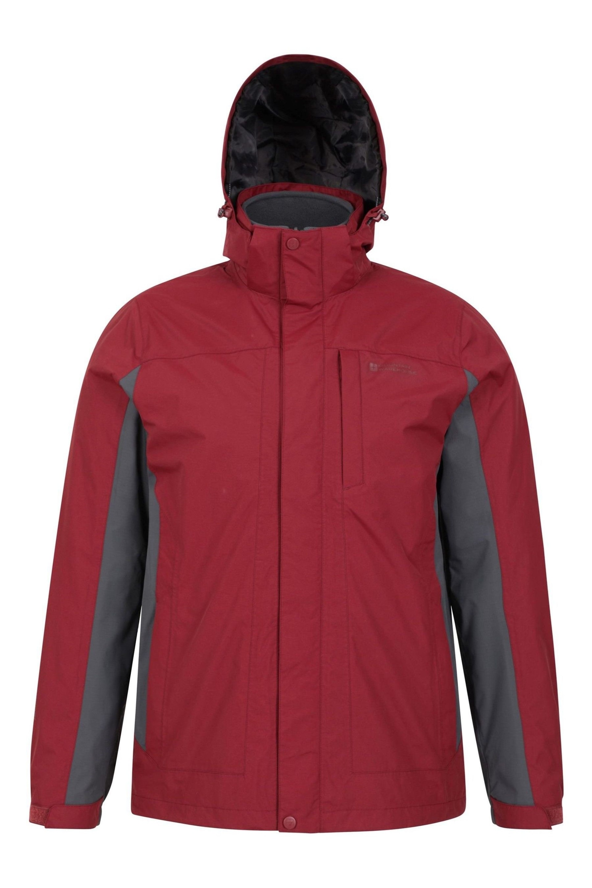 Mountain Warehouse Red Mens Thunderstorm Waterproof 3-In-1 Jacket - Image 3 of 5
