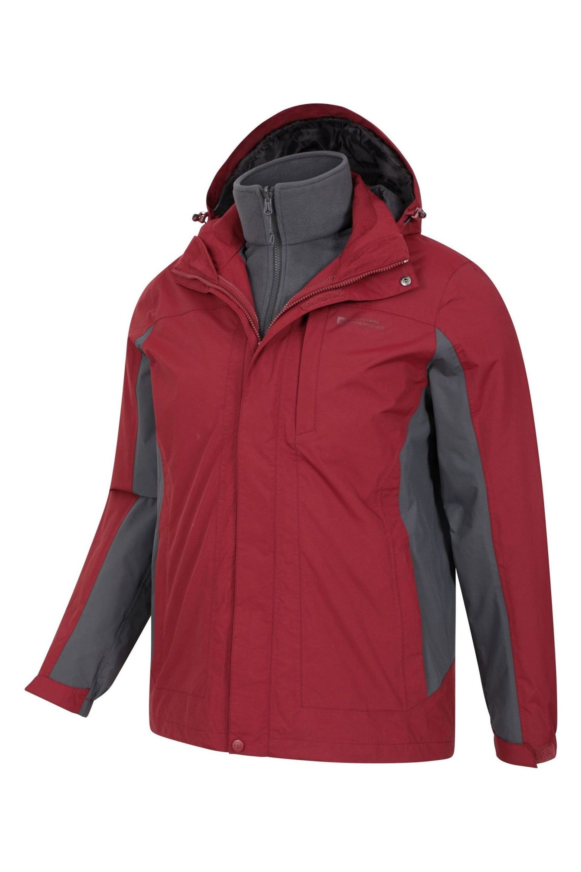 Mountain Warehouse Red Mens Thunderstorm Waterproof 3-In-1 Jacket - Image 5 of 5