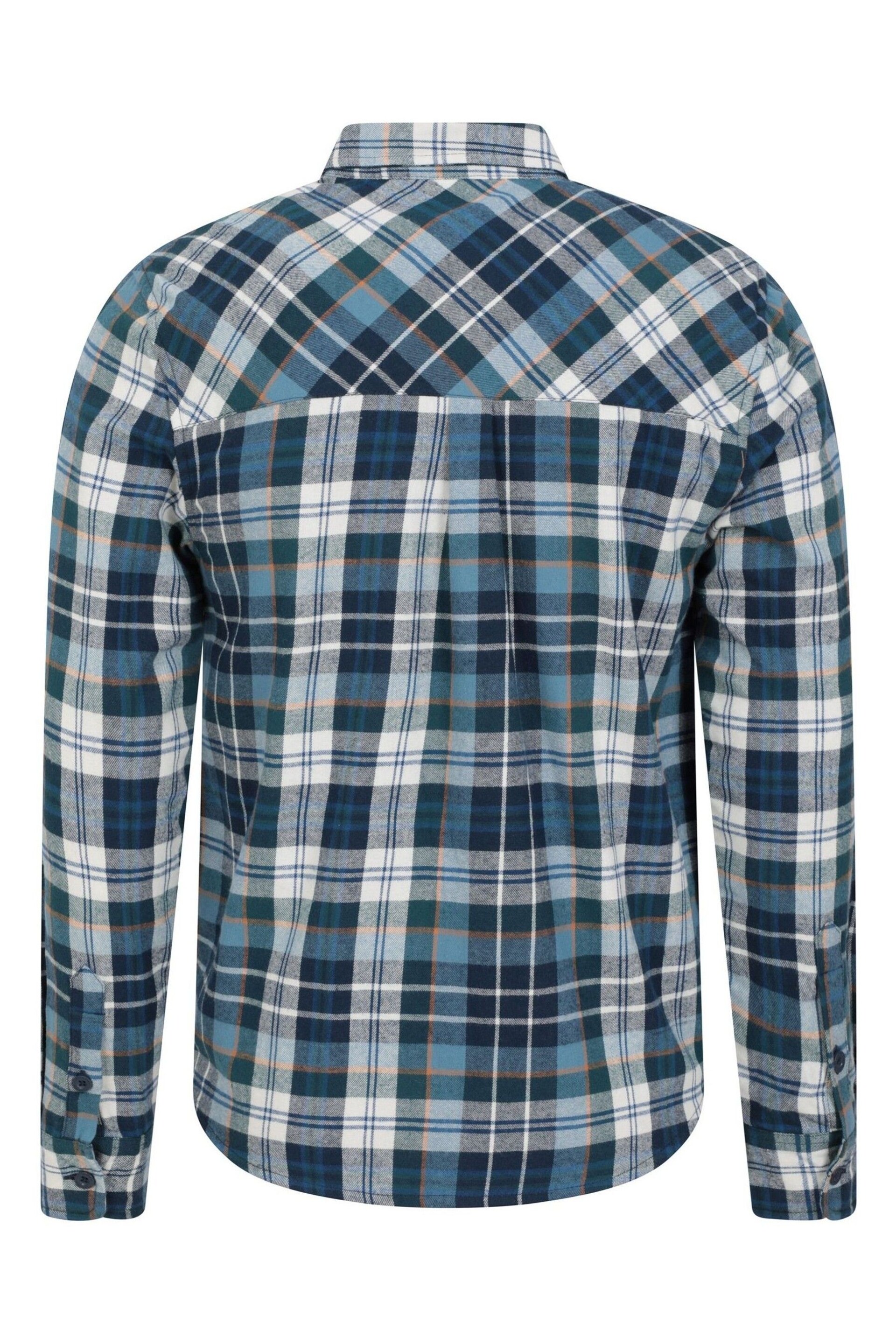 Mountain Warehouse Blue Dark Mens Trace Flannel Long Sleeve Shirt - Image 2 of 5