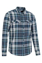 Mountain Warehouse Blue Dark Mens Trace Flannel Long Sleeve Shirt - Image 3 of 5