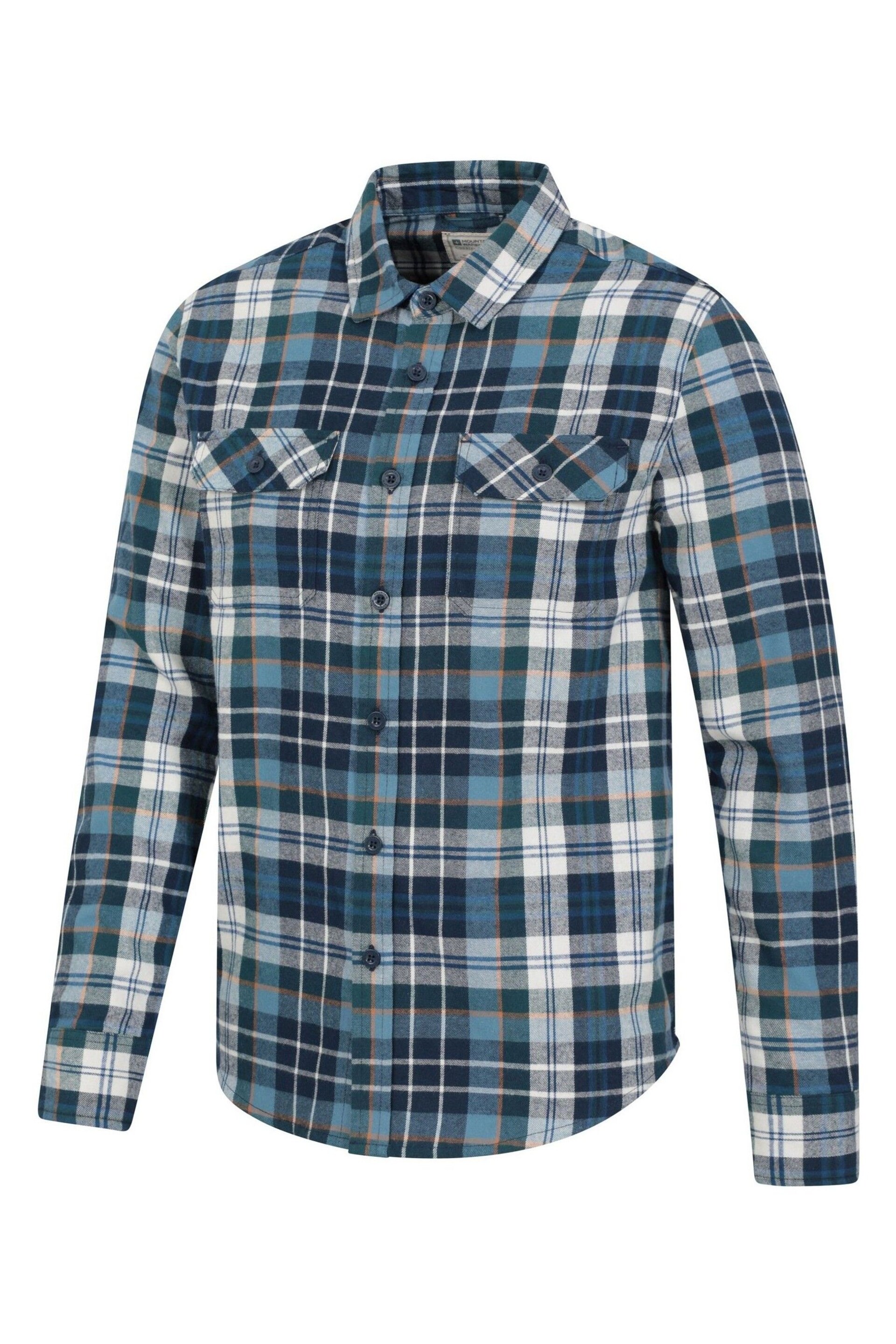 Mountain Warehouse Blue Dark Mens Trace Flannel Long Sleeve Shirt - Image 4 of 5