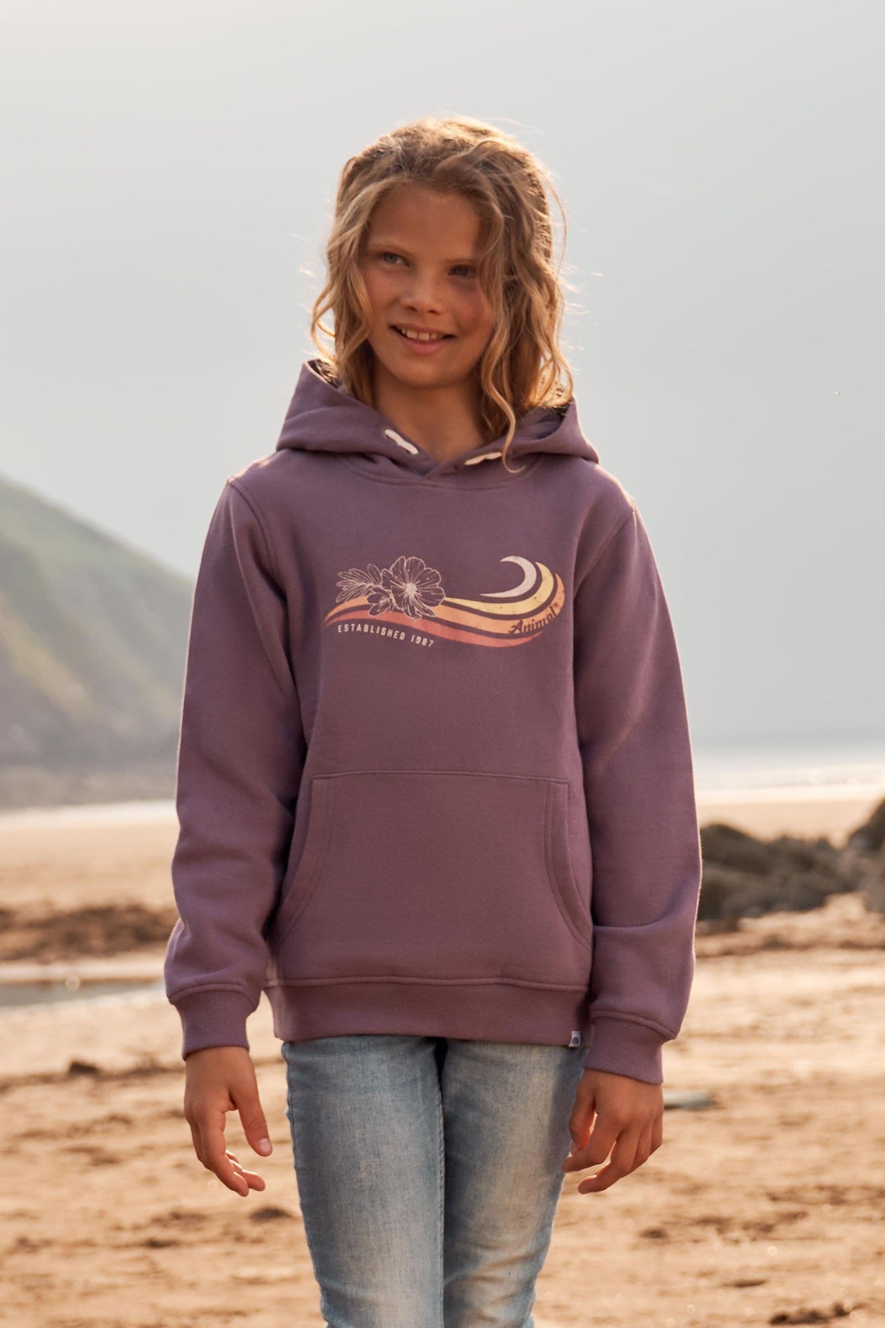 Buy Animal Purple Kids Ellen Organic Graphic Hoodie from the Next UK online shop