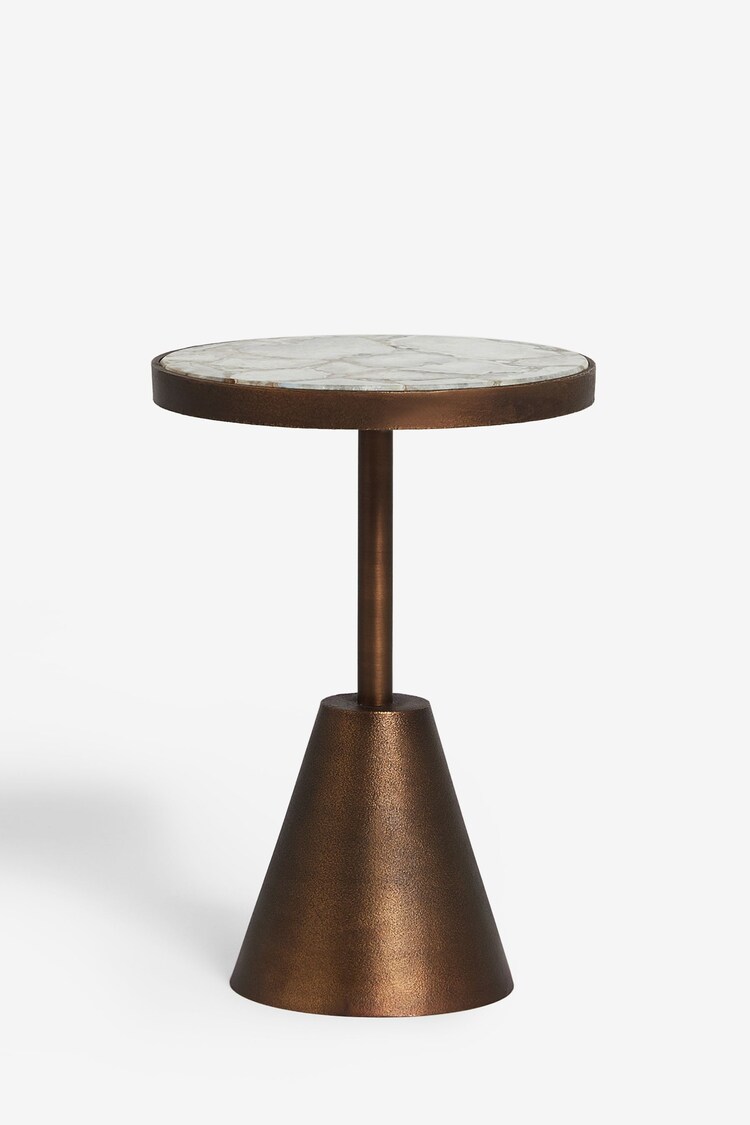 Gold Agate Inlay Side Table - Image 1 of 3