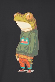 Blend Black Frog Print Jersey Crew Neck Pullover Jumper - Image 5 of 5