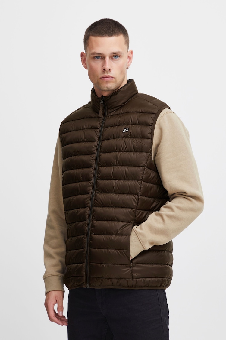 Blend Brown Light Lightweight Romsey Puffer Gilet - Image 1 of 5