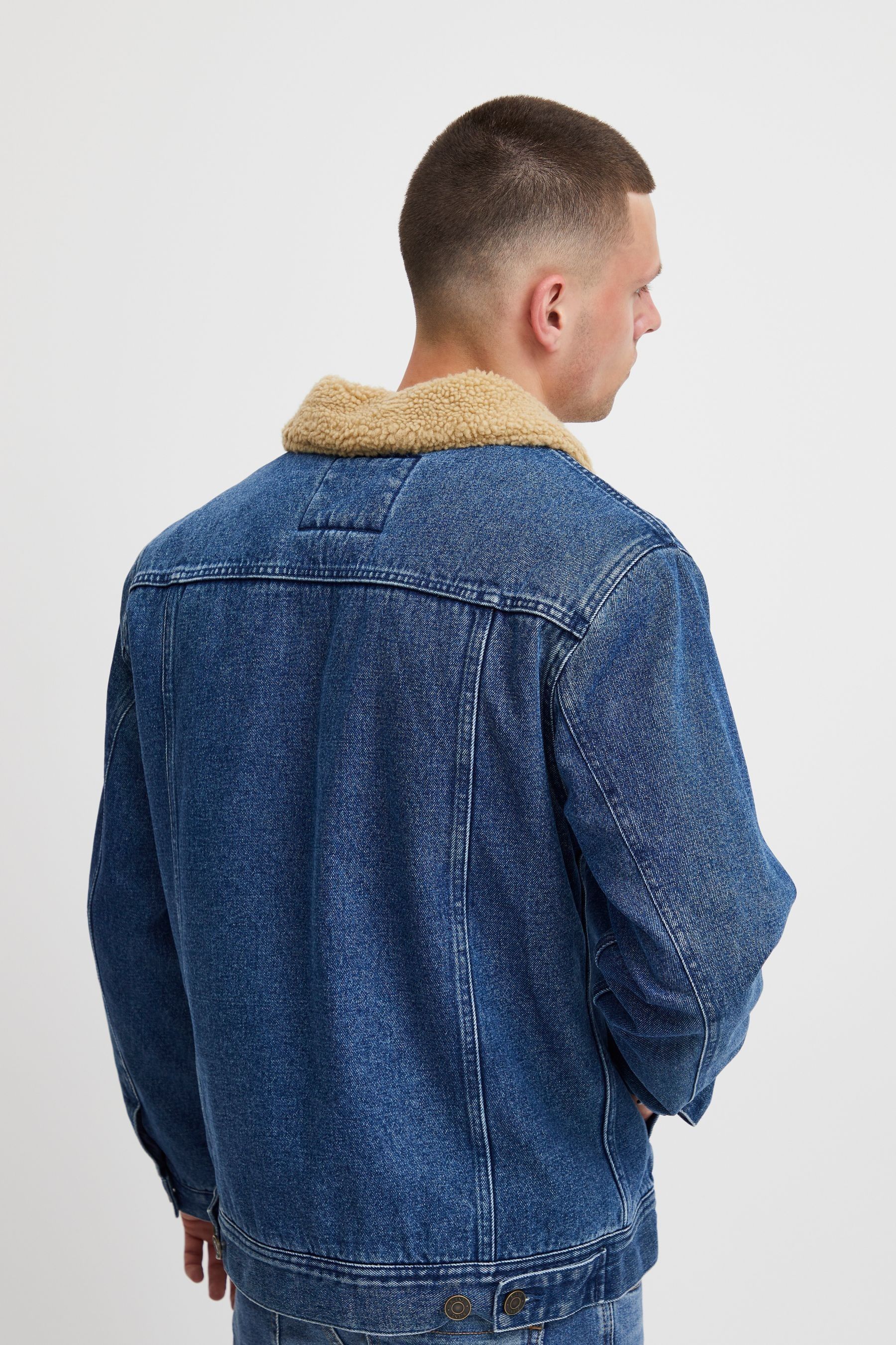 Buy Blend Blue Denim Jacket with Fleece Collar Jacket from Next Ireland