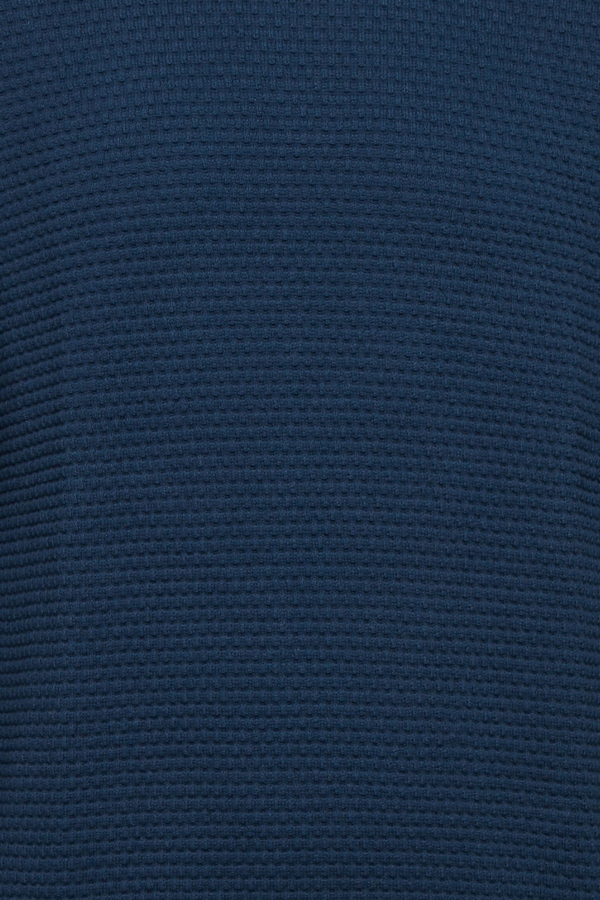 Blend Blue Textured Crew Neck Knitted Pullover Sweater - Image 5 of 5