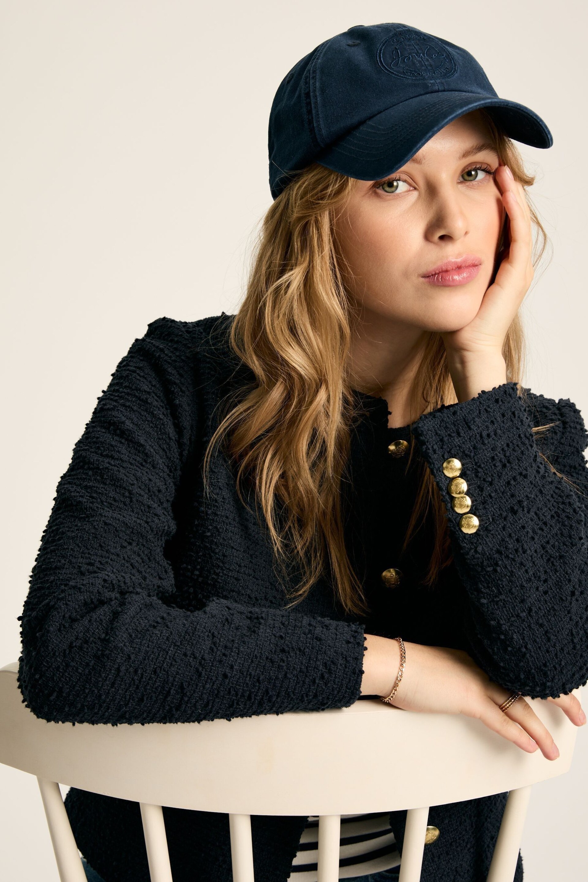 Joules Hampstead Navy Boucle Jacket - Image 6 of 6