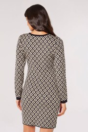 Apricot Black Geo Diamond Knitted Dress - Image 2 of 4
