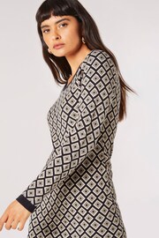 Apricot Black Geo Diamond Knitted Dress - Image 4 of 4