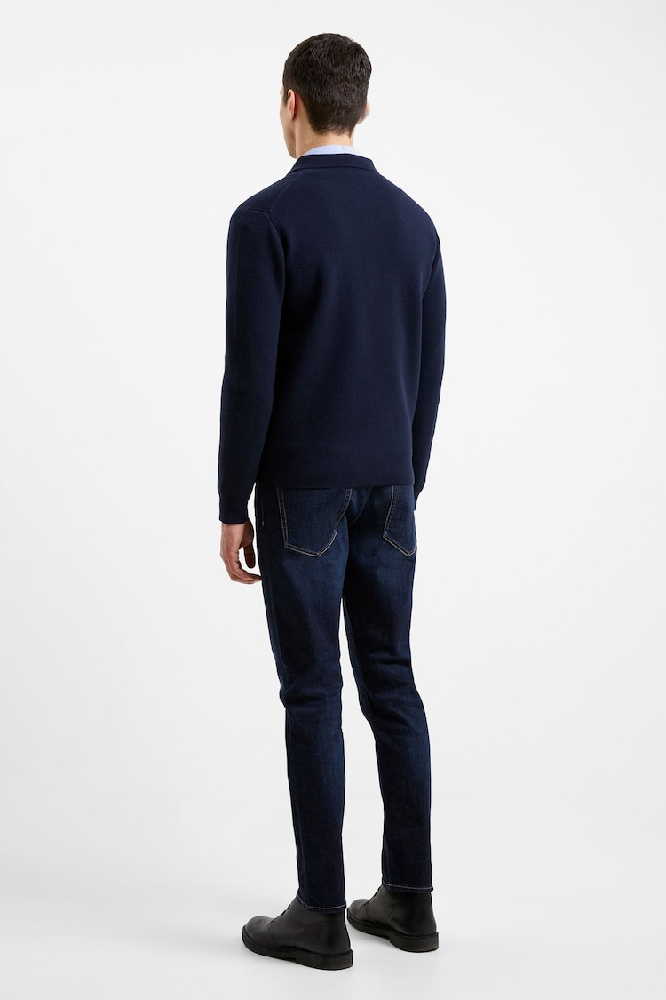 French Connection Blue Milano Full Zip Through Jumper - Image 2 of 4