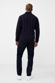 French Connection Dark Navy 1/2 Zip Cable Knit Jumper - Image 2 of 4