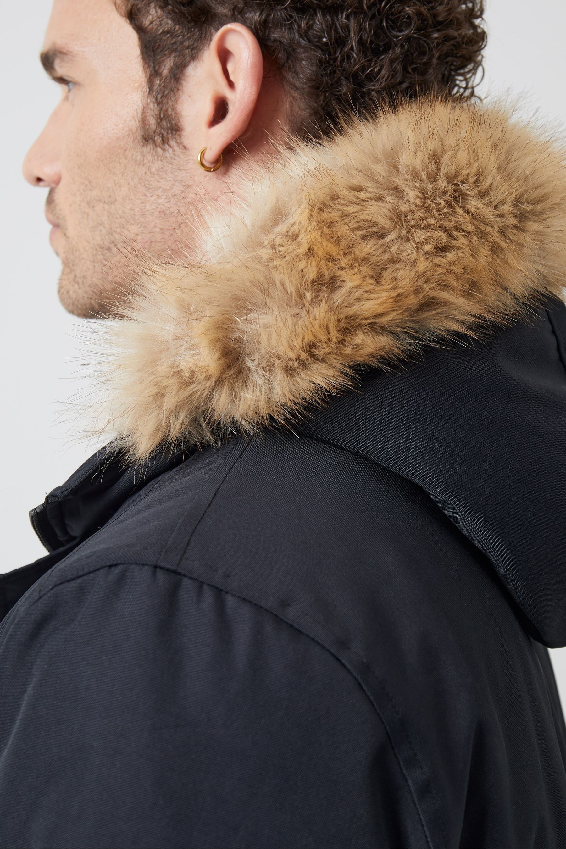 French connection fur trim coat outlet
