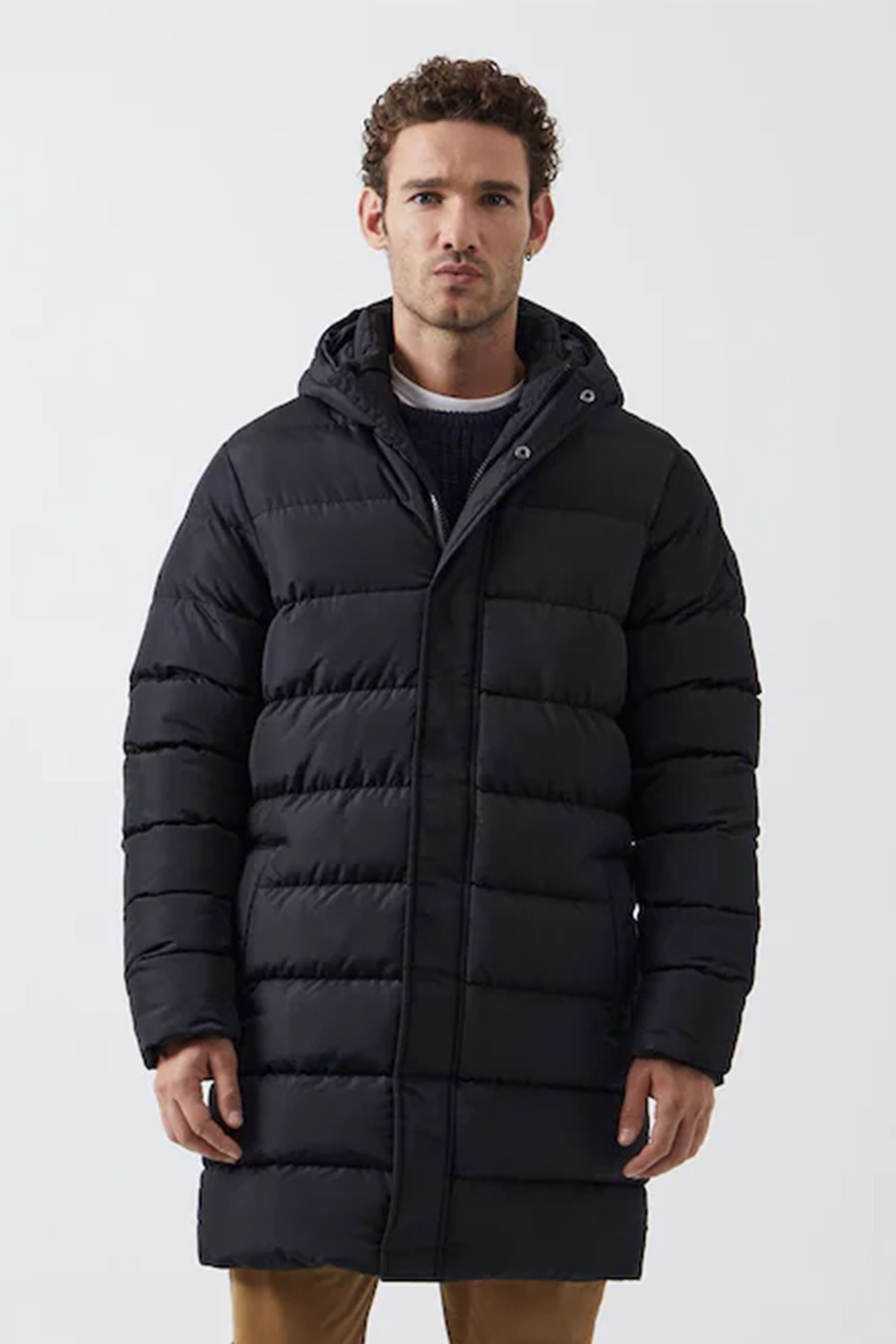 French connection mens row hooded padded jacket black clearance