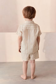 Stone Stripe Button Down Short Woven Pyjamas (9mths-8yrs) - Image 3 of 9