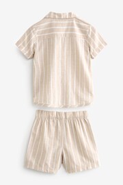 Stone Stripe Button Down Short Woven Pyjamas (9mths-8yrs) - Image 7 of 9