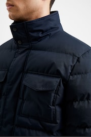 French Connection Dark Navy 2 Pocket Row Funnel Jacket - Image 5 of 6