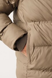 Neutral Hooded Shower Resistant Rubberised Puffer Coat - Image 7 of 12