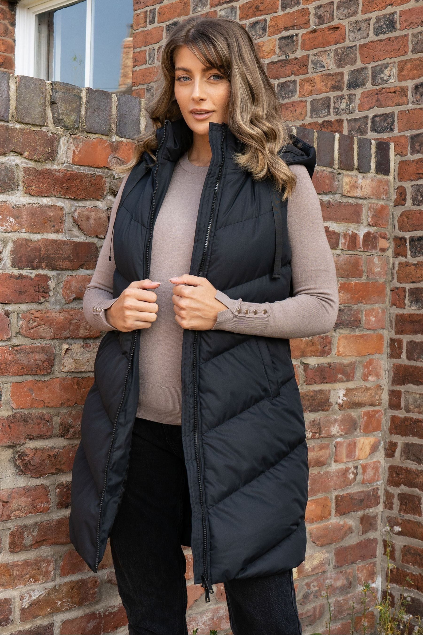 Longline padded gilet womens outlet