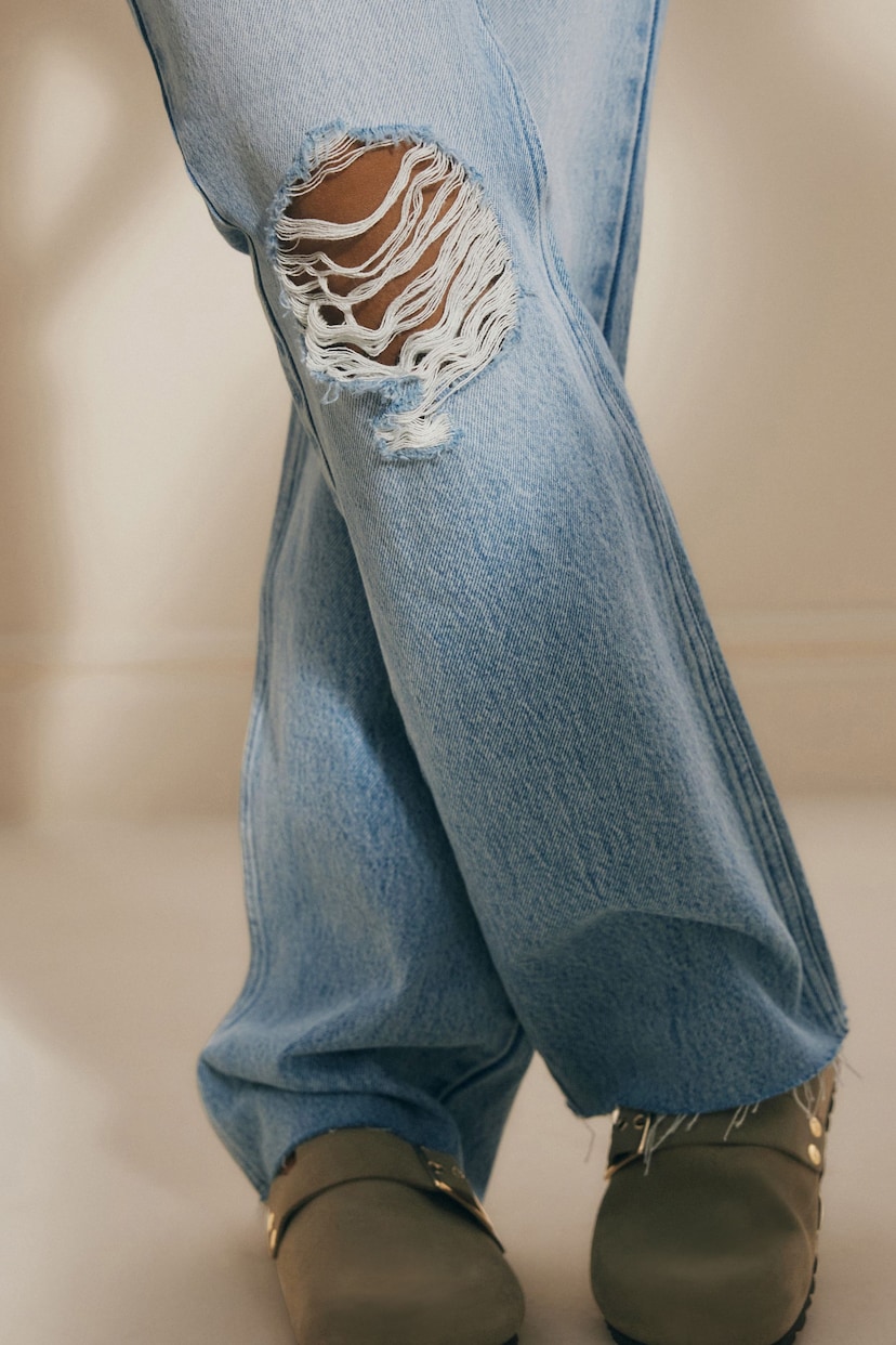 Bleach Ripped Straight Leg Jeans - Image 4 of 5