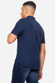 Threadbare Turquoise Blue Oxford Cotton Short Sleeve Shirt - Image 2 of 4