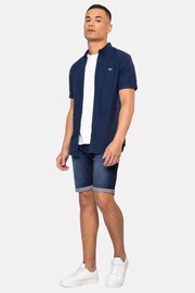 Threadbare Turquoise Blue Oxford Cotton Short Sleeve Shirt - Image 3 of 4