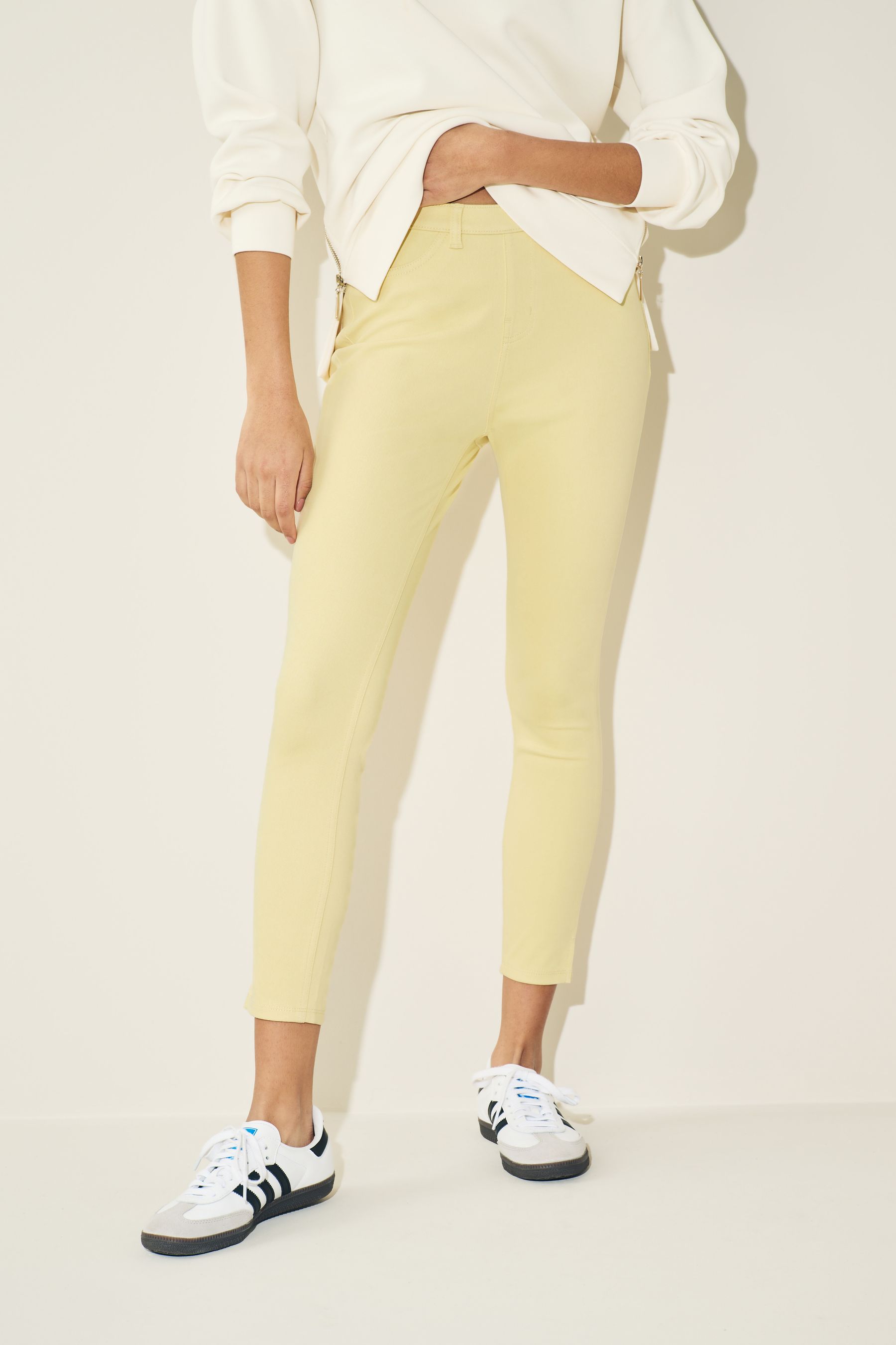 Buy Yellow Cropped Denim Jersey Leggings from Next Luxembourg