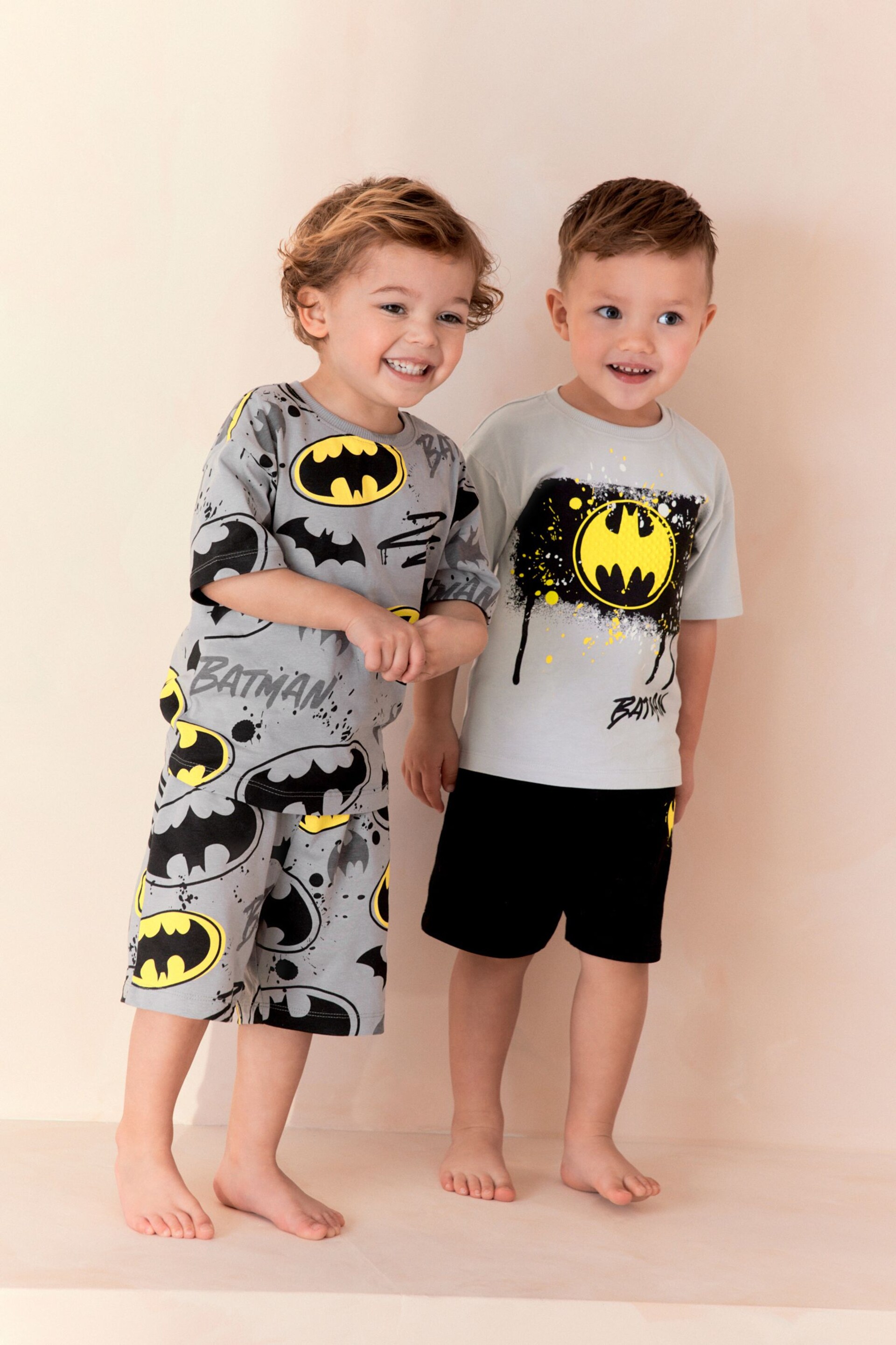 Grey/Yellow Batman License Short Pyjamas 2 Pack (9mths-12yrs) - Image 1 of 8