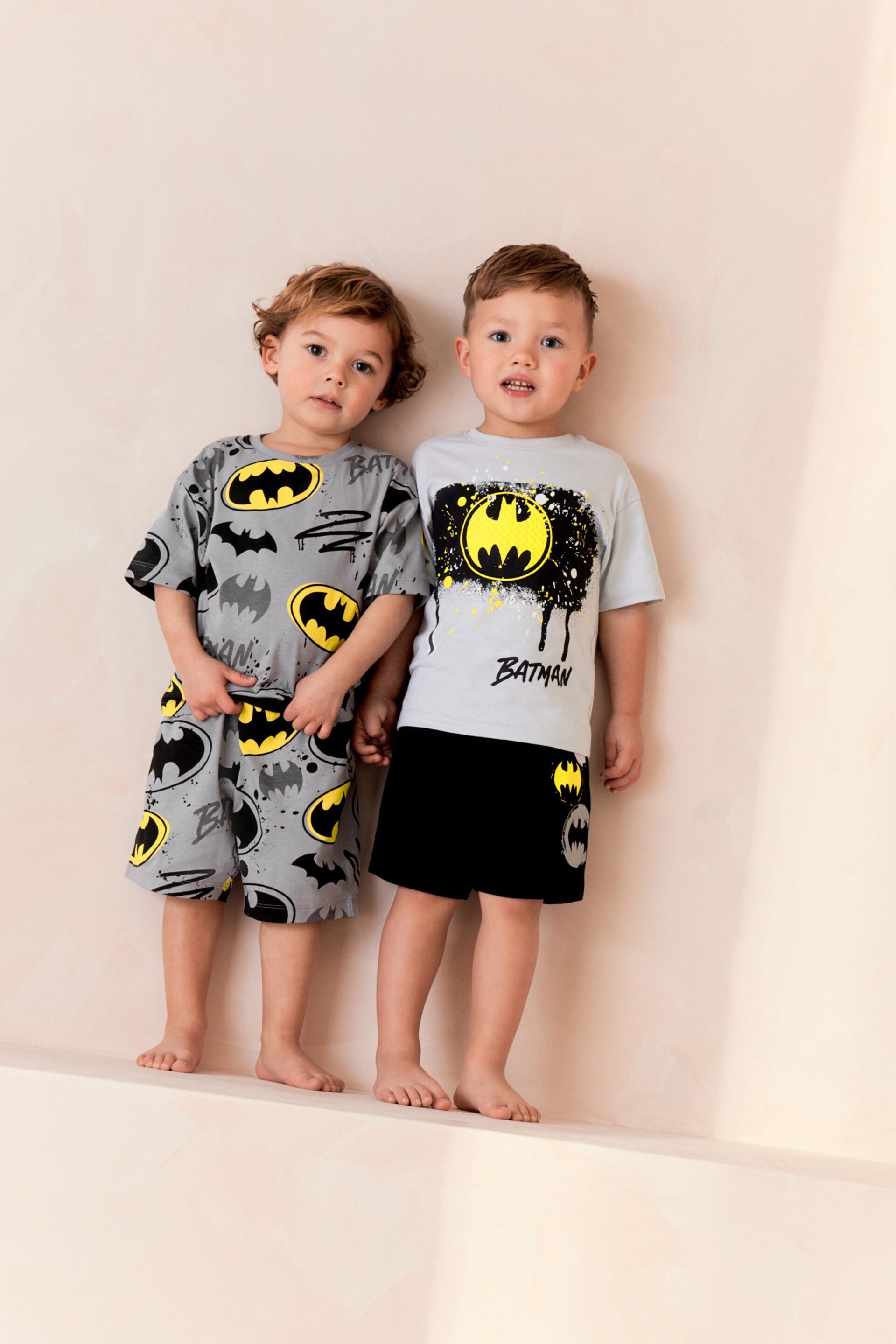 Grey/Yellow Batman License Short Pyjamas 2 Pack (9mths-12yrs) - Image 2 of 8