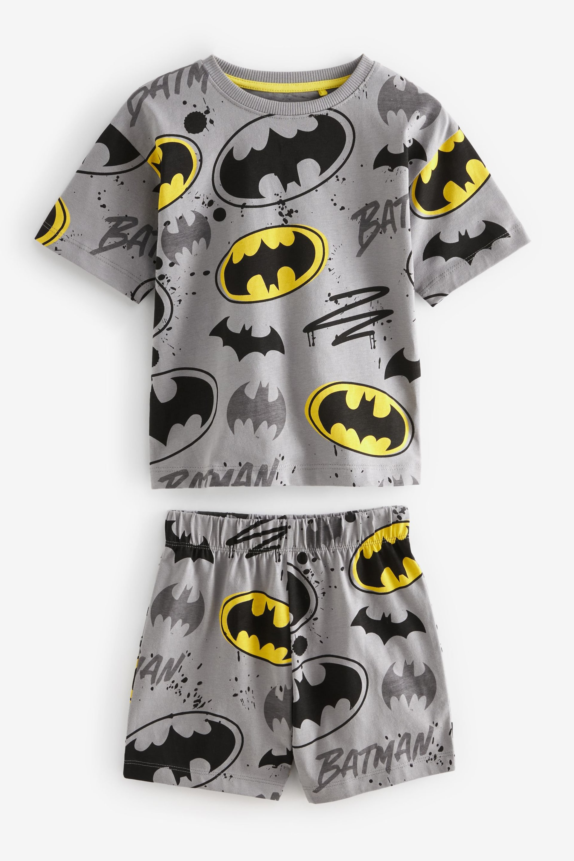 Grey/Yellow Batman License Short Pyjamas 2 Pack (9mths-12yrs) - Image 6 of 8
