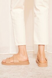 Friends Like These Camel Twist Footbed Faux Leather Slider Sandal - Image 4 of 4