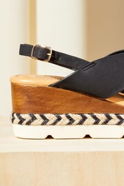 Friends Like These Black Comfort  Faux Leather Slingback Woven Wedge - Image 3 of 5