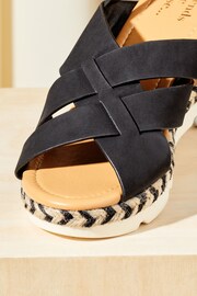 Friends Like These Black Comfort  Faux Leather Slingback Woven Wedge - Image 4 of 5