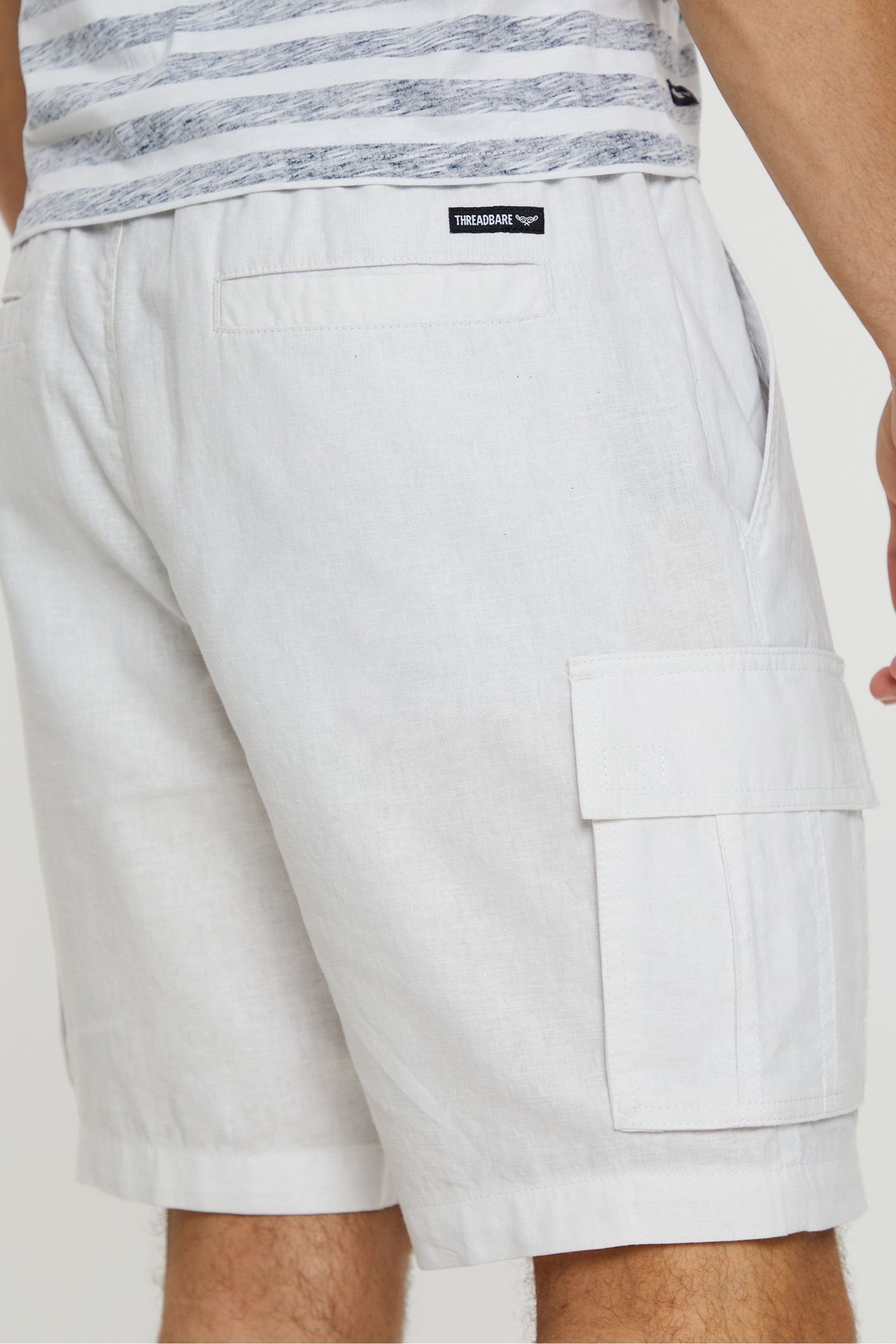 Buy Threadbare White Linen Blend Pull On Cargo Shorts from the Next UK online shop