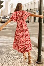 Threadbare Pink & Orange Button Down Midi Dress - Image 2 of 4