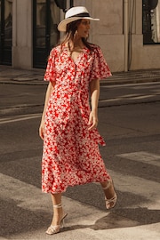 Threadbare Pink & Orange Button Down Midi Dress - Image 3 of 4