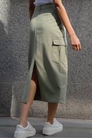 Threadbare Green Maxi Cargo Skirt - Image 5 of 5