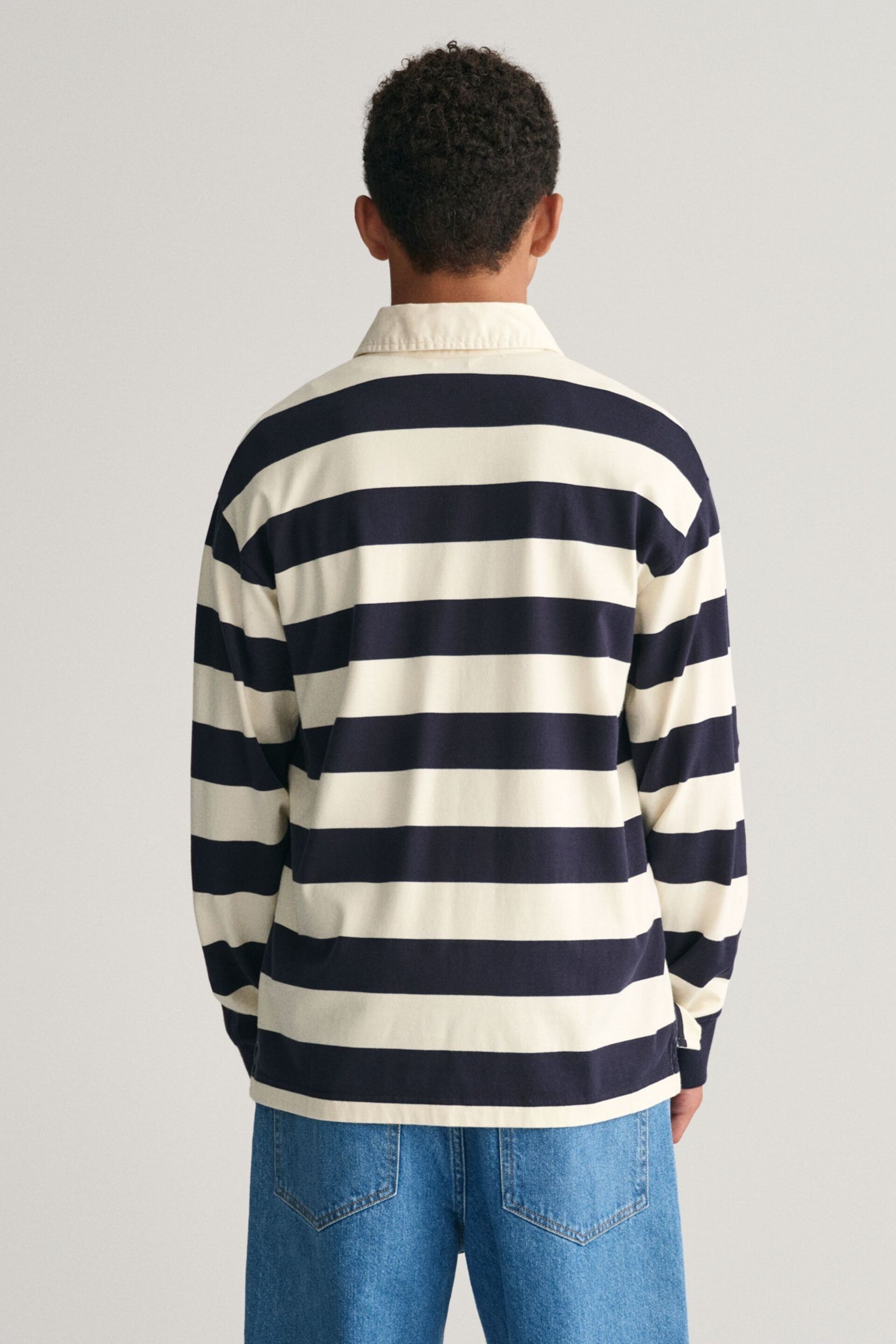 GANT Teens Blue Shield Striped Rugger T-Shirt - Image 2 of 5