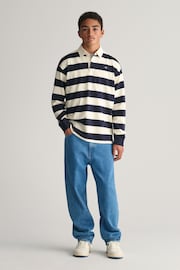 GANT Blue Teens Shield Striped Rugger T-Shirt - Image 3 of 5